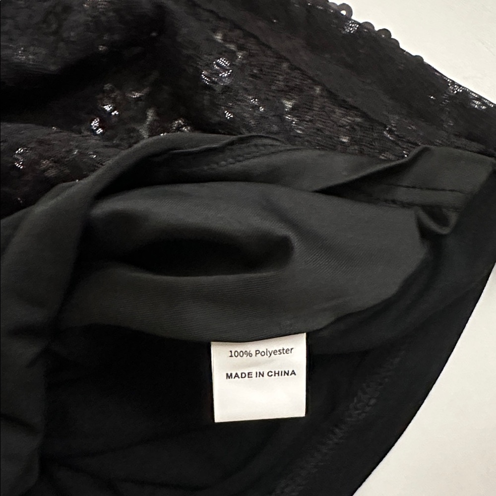 MANER Sequin Halter Tank Top Black Silver Size Large - Picture 4 of 5